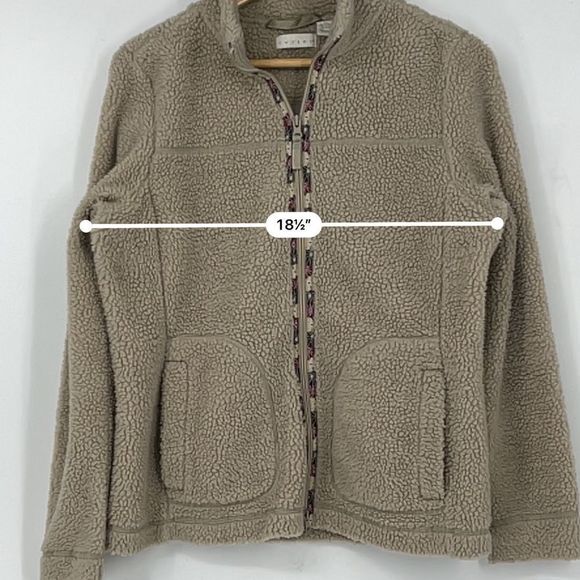 Tweeds Full Zip Sherpa Fleece Jacket | Size Large | Cozy Taupe - Picture 8 of 10